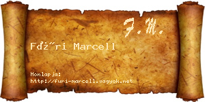 Füri Marcell névjegykártya